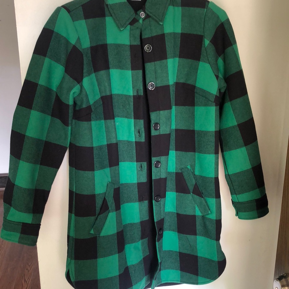 Joan Rivers Green and Black Plaid Jacket